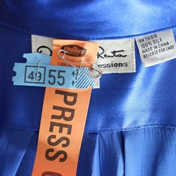 Vintage 100% charmeuse silk size 10 blouse - Picture 7 of 8